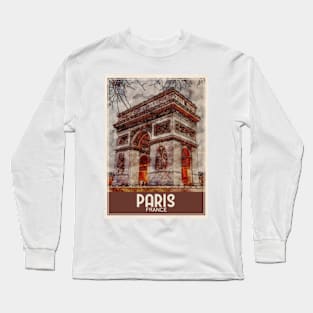 Travel Art Paris France Long Sleeve T-Shirt